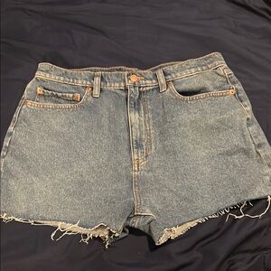 PINK Victoria's Secret Blue Jean Shorts High-Waisted Cutoff
